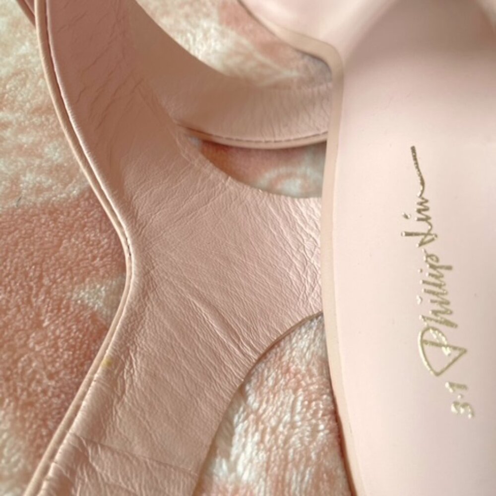 Phillip Lim 3.1 Dusty Pink Leather Sandal Crystal Ankle Strap - Picture 8 of 13